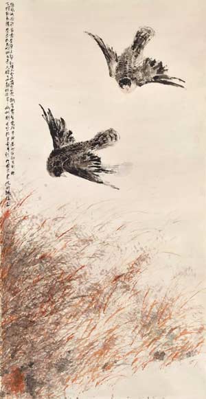 《高飞图》指墨